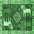 thumbnail image 1 of Ahgly Company Indoor Square Animal Emerald Green Traditional Area Rugs, 6' Square, 1 of 4