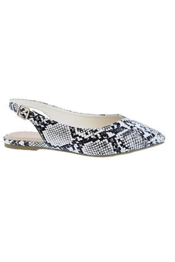 Emerson Snake Black White Slingback Flats