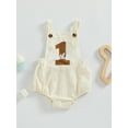 thumbnail image 2 of Nygoyerh Baby Boys Girls One Birthday Overall Romper Sleeveless Letter Print Suspender Jumpsuit 6M 12M 18M Infant Toddler Cute Summer Bodysuit for Casual Daily, 2 of 8