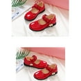 thumbnail image 5 of AJTQTH Girl Faux Leather Shoes Pearls Pendant Slip On Princess Shoes Lace Bows Thick Soled Shoes Cute Mary Jane Shoes Dress Shoes Red 26, 5 of 6