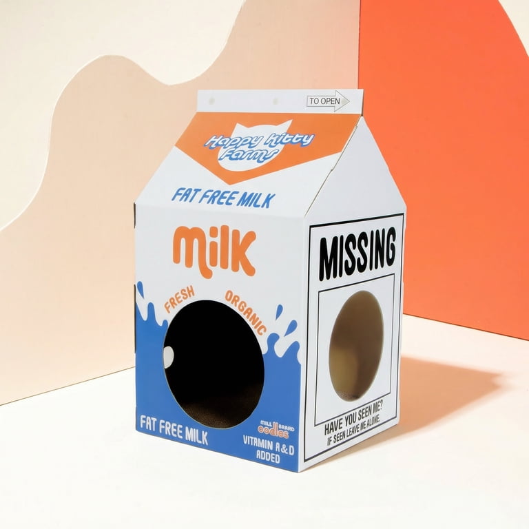 Milk Carton Corrugated Cardboard Cat House with Scratching Pad photo 4