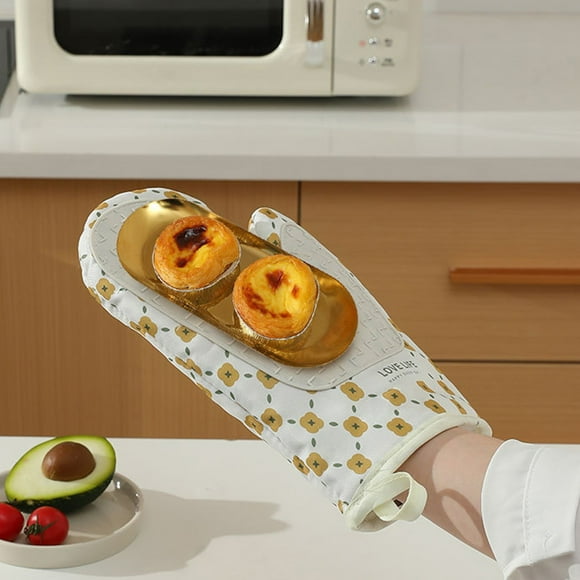 Under 10,Heat Insulation Gloves - Thickened Kitchen Oven Hand Clamp, High Temperature Microwave Gloves for Safe Baking and Cooking, | Cloth, White-865 $BS$3