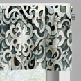 thumbnail image 4 of Ambesonne Vintage Valance & Curtain 3 Pcs Set, Renaissance Lattice Swirls, 55"x24", Dark Blue Grey and Dimgray, 4 of 7