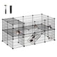 thumbnail image 1 of Parque para Mascotas de 2 Niveles, Jaula Modular, para Animales Pequeños, Hámsters, Conejos, Cobayas, Paneles de Malla Metálica, 123 x 63 x 61 cm, Negro, 1 of 6