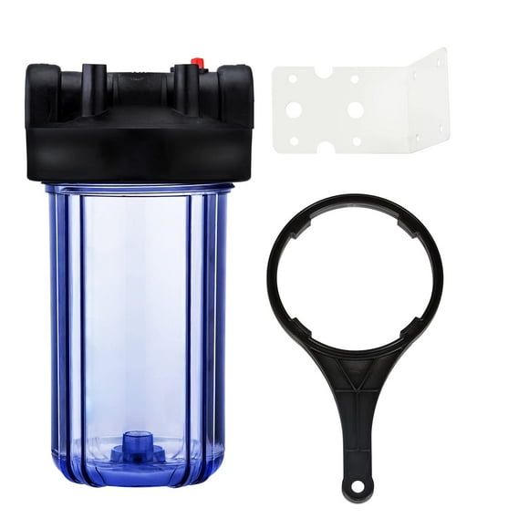 Geekpure 10 Inch Water Filter Housing for Whole House Water Filtration with Wrench Bracket -1" Port-Clear -4.5" x 10" (3)
