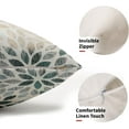 thumbnail image 6 of Teal Dahlia Lumbar Pillow Covers 12x20 In Rustic Geometric Flower Decorative Rectangle Pillow Cases Beige Tan Gray Floral Cushion Covers Farmhouse Home Decor For Sofa Bedroom Couch Outdoor Set of 2, 6 of 6