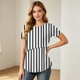 thumbnail image 5 of WAGUTH Women's Maternity Nursing Tops Striped Double Layer Breastfeeding Shirt Short Sleeve Stretch Pregnancy Tunic Blouses,Black,XXXL, 5 of 8