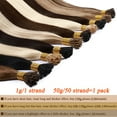 thumbnail image 5 of SEGO I Tip Hair Extensions Human Hair Highlight Remy Straight Ombre Stick Tip Keratin Real Human Hair Extensions, 5 of 7