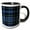 Black/White, variant on 3drose, Image of Clergy or Priesthood Clan Kilt Scottish Tartan Plaid Pattern, 11oz Two-tone Blue Mug