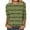Army Green, variant on Scyoekwg Womens Long Sleeve Tops Dressy Cewneck Three Quarter Length Sleeve Blouse Loose Lightweight Striped Print Graphic Tee Fall Clothes Casual Vintage Blouses