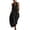 Black, variant on Women's Halter Neck Maxi Jumpsuit Deep V Neck Loose Fit With Pockets Casual Summer Outfit For Beach Vacation Daily Wear
