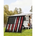 thumbnail image 4 of 4th of July RV Awning Sun Shade Screen 9'X7' Patriotic American Flag Mesh Sunscreen Black White Blue Stars Stripe Awning Shade Screen with Zipper UV Blocker Completed Kits for RV Motorhome Camper, 4 of 7