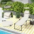 thumbnail image 5 of Outsunny Outdoor Folding Tanning Chair w/ Shade & Pillow, Cream, 5 of 9
