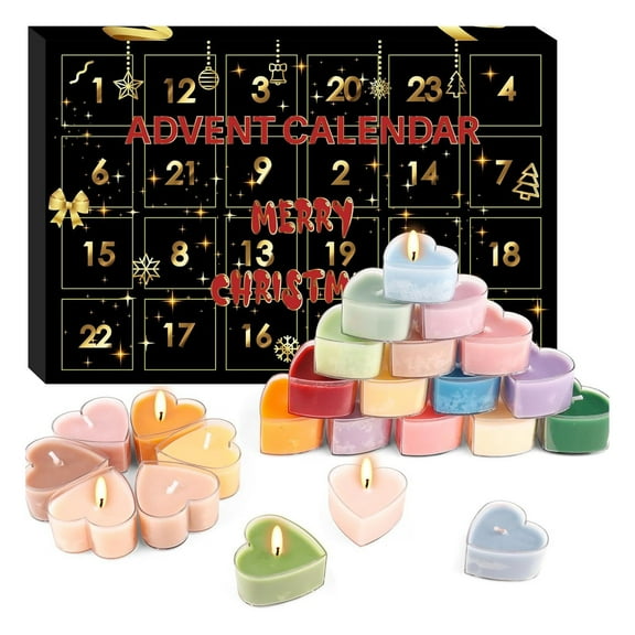 Countdown Sets Festive Scents Aromatherapy Candle Advent Calendar Christmas Valentine's Day Edition Wax Candles Seasonal Fragrances Holiday Cheer Relaxation for