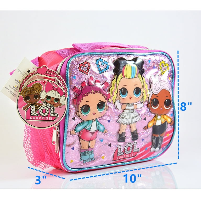 L.O.L. Surprise! Girls Soft Insulated School Lunch Box (One size, Black/Pink)