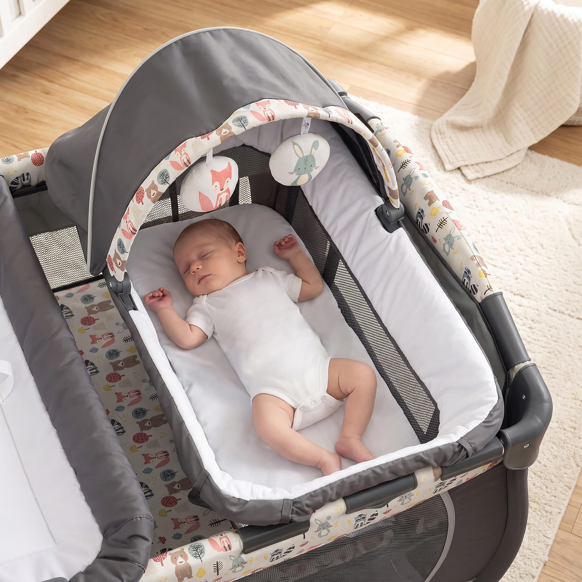 Baby Trend, Lil Snooze Deluxe II Nursery Center Playard, Gray
