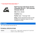 thumbnail image 2 of Right Passenger Side Bumper Bracket - Compatible with 2011 - 2014 Chevy Silverado 3500 HD 2012 2013, 2 of 2