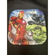 Marvel AVENGERS 6 7/8" SQUARE Dessert Plates HULK, IRON MAN, BLACK PANTHER 8ct