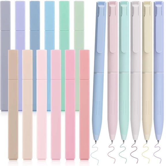 12Pcs Bible Highlighters, No Bleed, Pastel Highlighter 6 Fineliner Pens Set