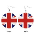 thumbnail image 2 of Round Leathe Dangle Earrings For Women British Flag Britain English England Circle Shape Drop Earrings Jewelry, 2 of 6