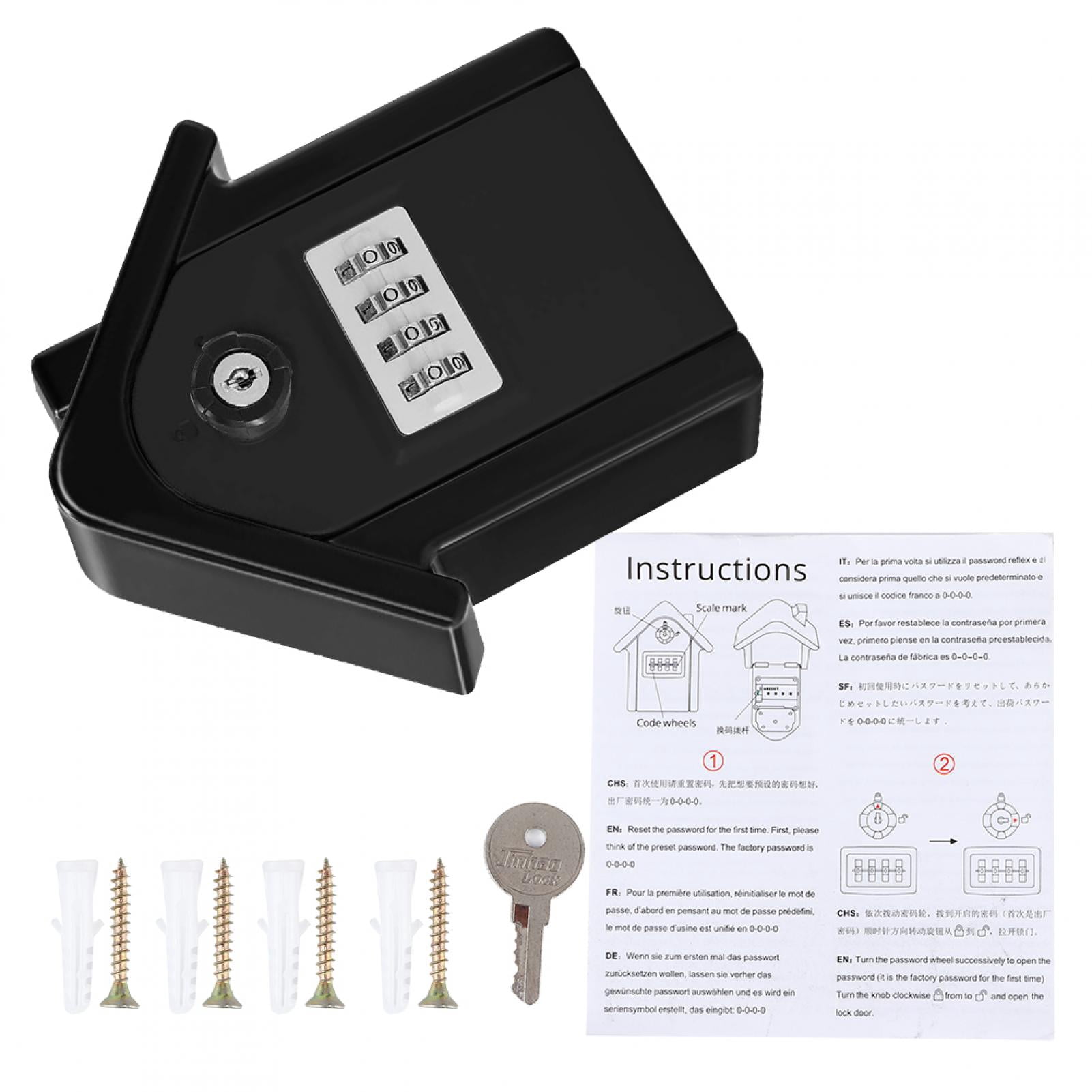 Riousery Large Wall Mounted Key Box with 4-Digit Combination Lock, Zinc Alloy Anti-Theft Security Storage Case for House Keys, Office and Factory (5.8 x 3.6 x 2.3 inches / 14.7 x 9.2 x 5.8 cm)