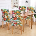 thumbnail image 2 of Yayeee 4 Pack Dining Chair Covers Stretch Parson Chairs Slipcovers Seat Protector, Pink Floral Tomatoes, 2 of 6