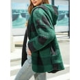 thumbnail image 3 of KelaJuan Women Plaid Hooded Jacket Casual Long Sleeve Open Front Cardigan for Fall Clothes Outwear Streetwear, 3 of 6
