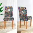 thumbnail image 3 of Yayeee 2 Pack Dining Chair Covers Stretch Parson Chairs Slipcovers Seat Protector, Blue Colorful Flowers, 3 of 6