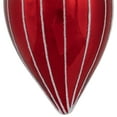 thumbnail image 4 of Northlight 5" Shiny Red and White Glittered Striped Glass Finial Christmas Ornament, 4 of 6
