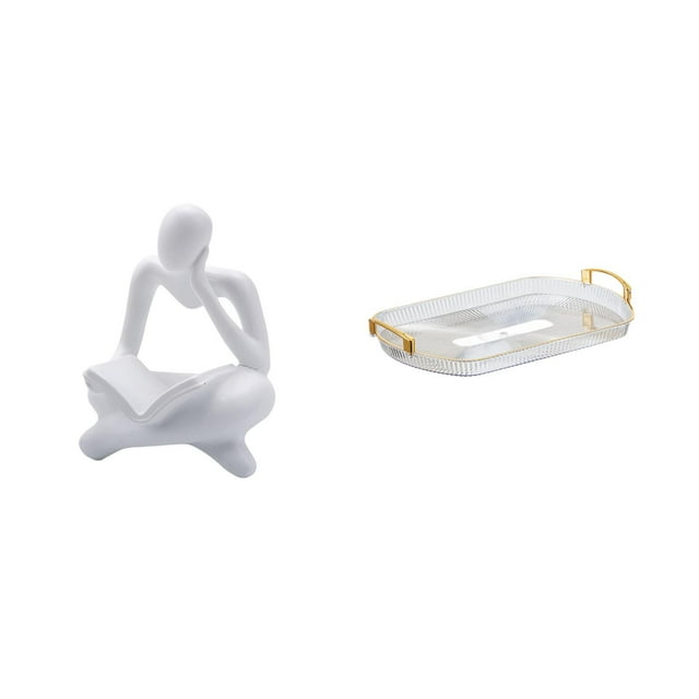 Figura de lector abstracto,Estatua de pensador abstracto,arte,manualidades,decoraciones,Figuras humanas decorativas para oficina,objetos coleccionables,Bandeja de almacenamiento,Bandeja