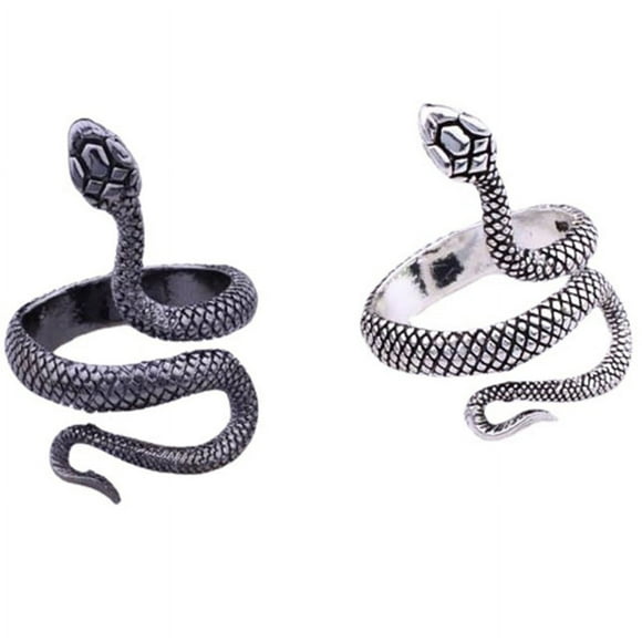 Snake Ring Silver Snake Rings for Women Phoenix Ring Adjustable Vintage Rings Punk Goth Rings Gold Snake Silver Ring Set Snake Jewelry