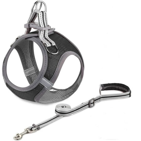 Dog Harness for Small Dog Puppy Harness Safe Reflective Design for Dog Cat(Black)