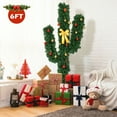 thumbnail image 1 of Gymax Pre-Lit Cactus Christmas Tree LED Lights Artificial Ball Ornaments, 1 of 10