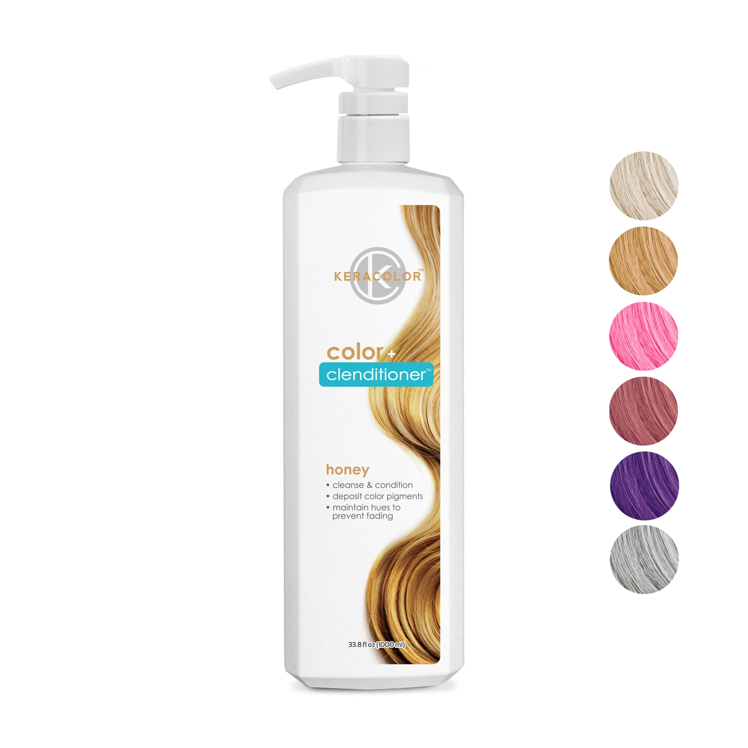 Keracolor Semi Permanent Hair Dye 3 in 1 Clenditioner, Honey, 33.8 fl