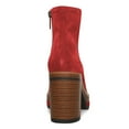 thumbnail image 5 of FSJ Women Fashion Platform Round Toe Suede Ankle Boots Block Chunky High Heel Side Zipper Winter Warm Walking Shoes Size 8 Red, 5 of 5