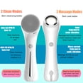 thumbnail image 3 of Facial Cleansing Brush, Brush for Exfoliating, IPX7 Waterproof 3 in 1 for Massaging, Deep Cleansing Rechargeable with 4 Brush Head Replacements, White, 3 of 8