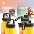 thumbnail image 7 of ALBOR Triple Insulated Water Bottle with Straw and 4 interchangeable lids Stainless Steel And Leak Proof 32 Oz Ombre Yellow Peach, 7 of 7