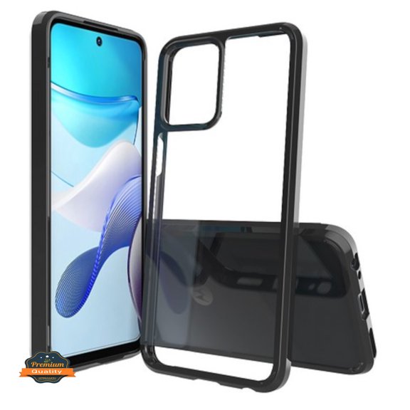 For Motorola Moto G Power 5G 2023 Crystal HD Clear Back Panel TPU Bumper Frame Hybrid Slim Hard Shockproof Phone Case Cover by Xpression - Black