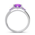 thumbnail image 4 of Bague de Proposition en Or Blanc avec Améthyste Ronde de 2,20 Carats, Nouvelle Conception, Taille 11.5 par Diamond-Capitals, 4 of 7