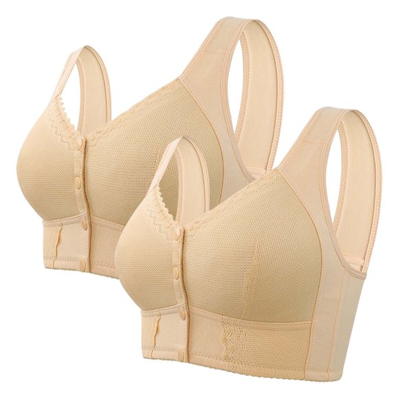 Moona Soutien-Gorge pour Aînés Fermeture avant Soutien-Gorge Respirant pour Aînés Soutiens-Gorge Sans Armatures pour Femmes Âgées