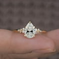 thumbnail image 6 of Cora Jewellery 1.25TCW Snow Drift Pear Moissanite Engagement Ring for Women, 10K Yellow Gold, 4.5 US, 6 of 10