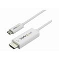 thumbnail image 1 of StarTech.com USB C to HDMI Cable - 4K 60Hz USB Type C to HDMI 2.0 Video Adapter Cable - Thunderbolt 3 Compatible - Laptop to HDMI Monitor/Display - DP 1.2 Alt Mode HBR2 - White (CDP2HD1MWNL),3.3 feet, 1 of 12