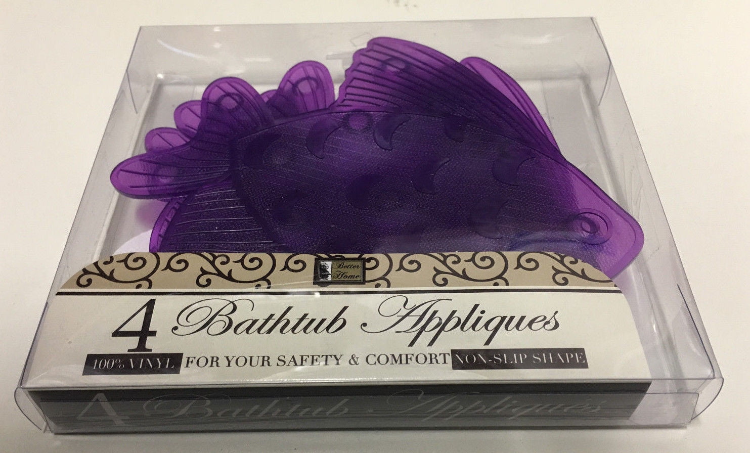 Non Slip Bathtub Appliques with Suction Cups, Seashells, Butterflies, Flowers, Fish Walmart