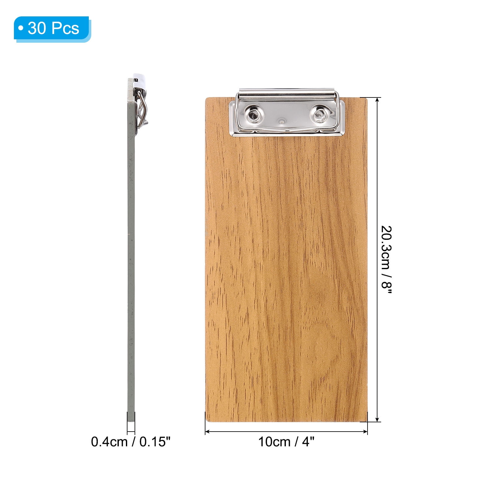 Uxcell Check Presenters for Restaurants, 30Pcs Mini Clipboard Wood Check Holder, Wood
