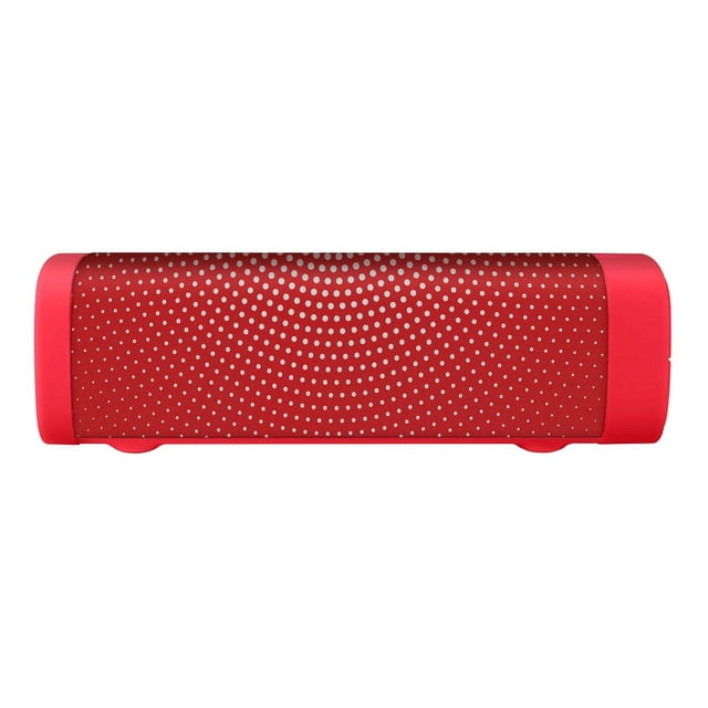 Bocina Bluetooth mini Steren soundbar acabado textil rojo