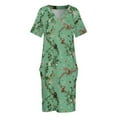 thumbnail image 3 of Monkey World-vestido holgado con bolsillos para mujer vestido elegante para embarazadas conjuntos s Verde, 3 of 6