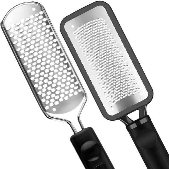 RAGUPEL Pedicure Foot File-2Pcs Stainless Steel Colossal Foot Rasp,Dead Skin Remover for Feet,Professional Pedicure Tools Washable and Reusable