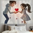 thumbnail image 2 of Orinice Romantic Love Tapestry Wall Hanging Unique Style Graphic Tapestries Home Wall Decor Art for Living Room Bedroom Apartment Farmhouse Dorm 40x30inch, 2 of 6