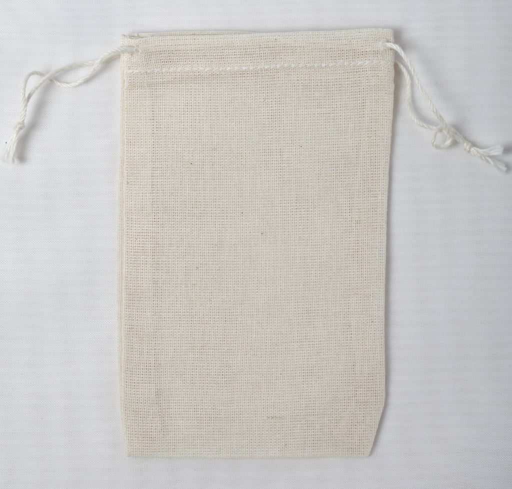 SET OF 50 3"x5" Cotton Single Drawstring Muslin Bags Natural color 