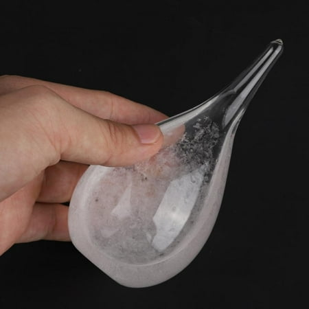 

Shengshi Storm Glass Weather Station Weather Forecaster Stylish and Creative Drop-Shaped Glass Barometer Home and Office Decorative Glass Bottles 12 * 6cm Flat Bottom Without Base